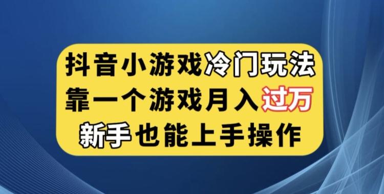 抖音小游戏冷门玩法，靠一个游戏月入过万，新手也能轻松上手【揭秘】-小哈资源