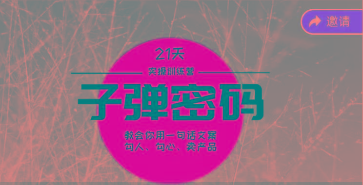 《子弹密码训练营》-用一句话文案勾人勾心卖产品，21天学到顶尖文案大师策略和技巧-小哈资源