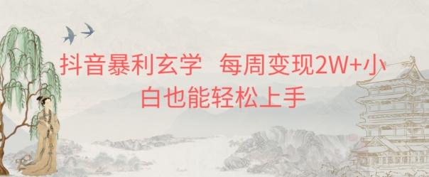 抖音暴利玄学，每周变现2W+小白也能轻松上手-小哈资源