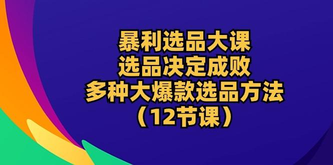 暴利 选品大课：选品决定成败，教你多种大爆款选品方法(12节课-小哈资源