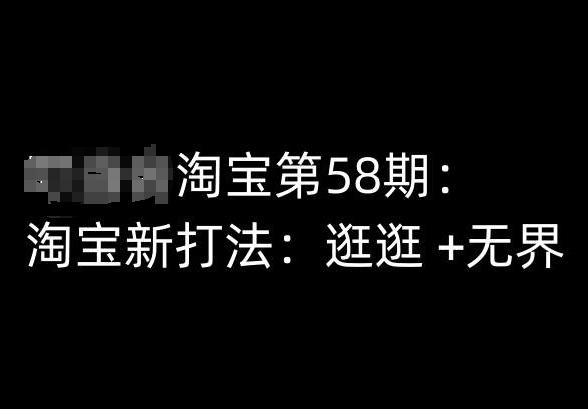 淘宝第58期培训课程，淘宝新打法：逛逛 +无界-小哈资源