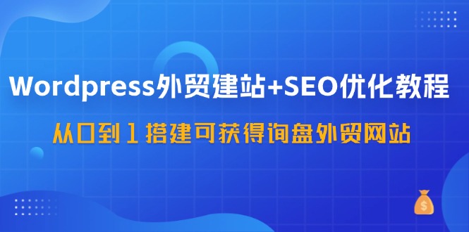 WordPress外贸建站+SEO优化教程，从0到1搭建可获得询盘外贸网站(57节课)-小哈资源