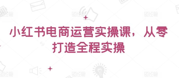 小红书电商运营实操课，​从零打造全程实操-小哈资源