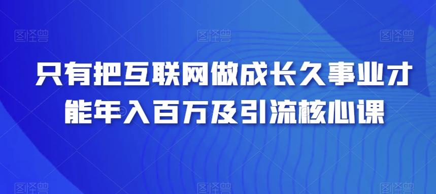 只有把互联网做成长久事业才能年入百万及引流核心课-小哈资源
