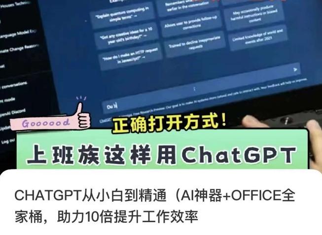 CHATGPT从小白到精通，AI神器+OFFICE全家桶，助力10倍提升工作效率-小哈资源