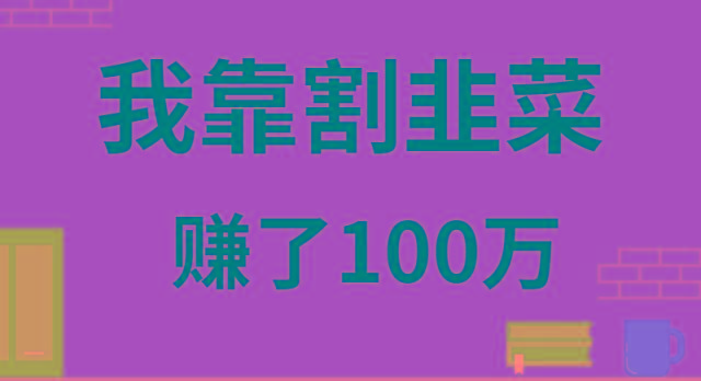我靠割韭菜赚了 100 万-小哈资源
