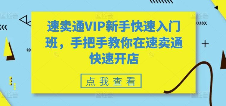 速卖通VIP新手快速入门班，手把手教你在速卖通快速开店-小哈资源