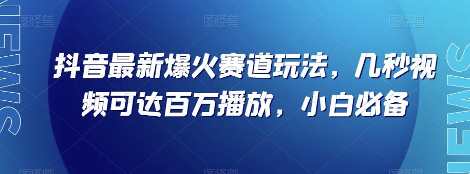 抖音最新爆火赛道玩法，几秒视频可达百万播放，小白必备（附素材）【揭秘】-小哈资源