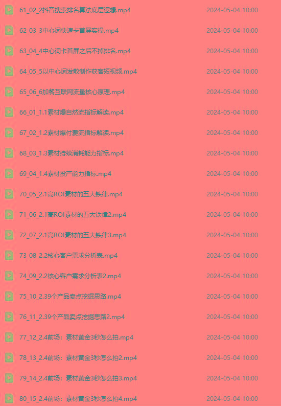 图片[4]-2024单品正价起号，直播素材投流选品：选品课+投流课+素材课+卡首屏/100节-小哈资源