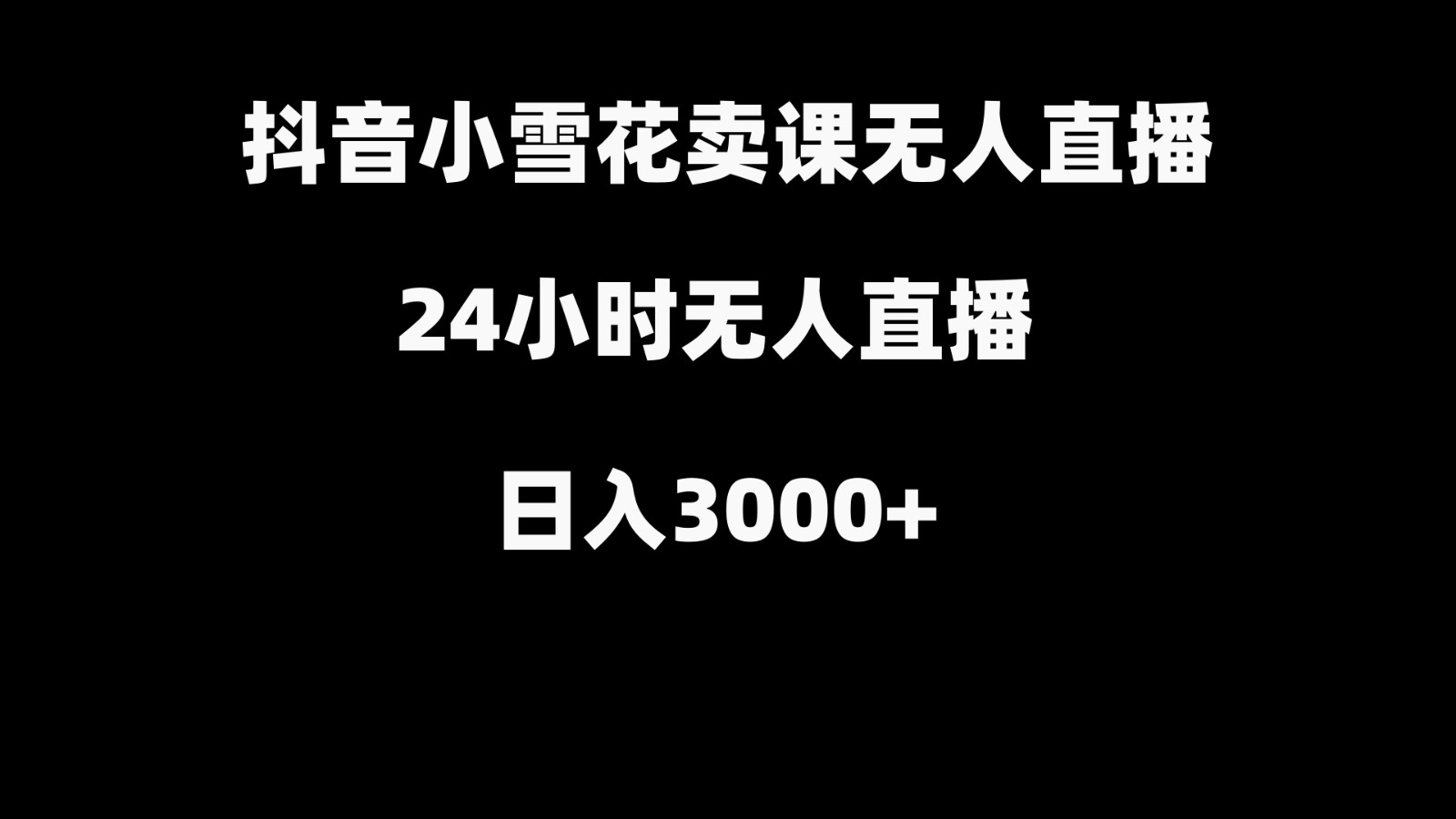 抖音小雪花卖缝补收纳教学视频课程，无人直播日入3000+-小哈资源
