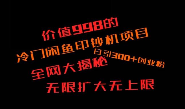 闲鱼流量印钞机项目大揭秘，日引300+创业粉，保姆级实操教程-小哈资源