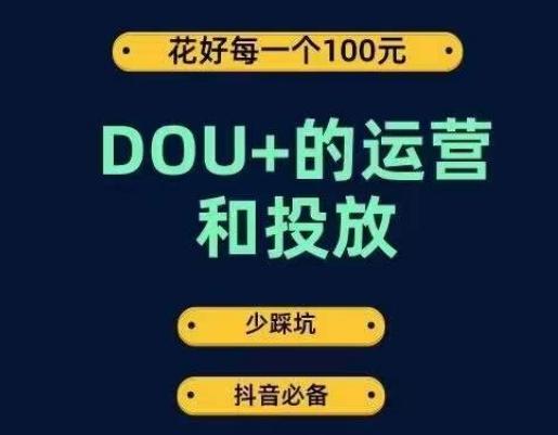 DOU+的运营和投放，花1条DOU+的钱，成为DOU+的投放高手，少走弯路不采坑-小哈资源