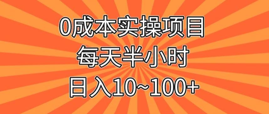 0成本实操项目，每天半小时，日入10~100+-小哈资源
