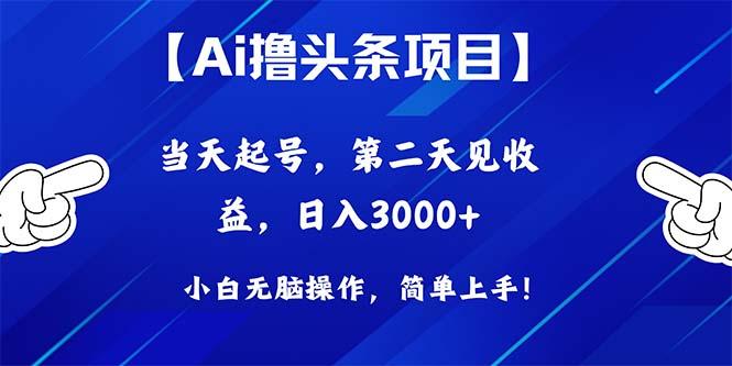 Ai撸头条，当天起号，第二天见收益，日入3000+-小哈资源
