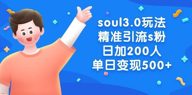 soul3.0玩法精准引流s粉，日加200人单日变现500+-小哈资源