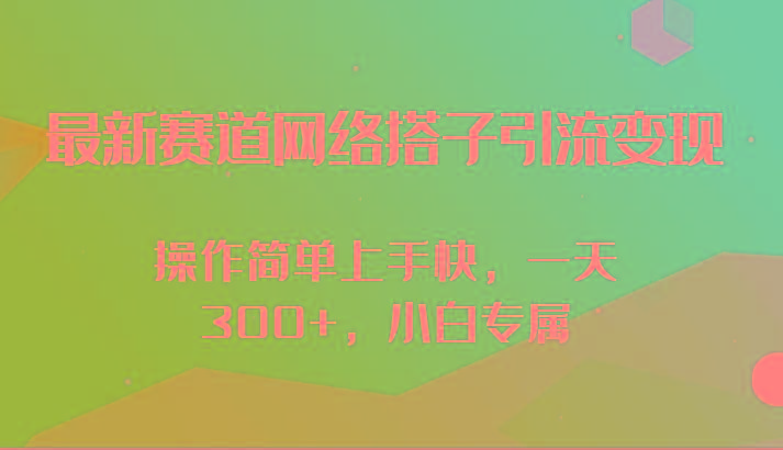 最新赛道网络搭子引流变现!!操作简单上手快，一天300+，小白专属-小哈资源