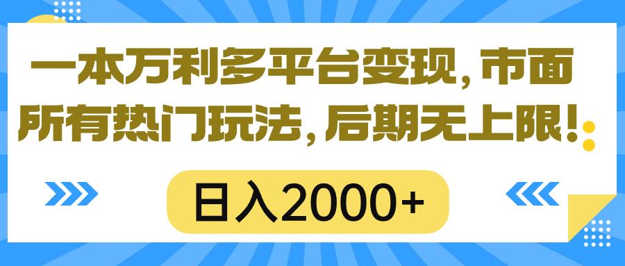 一本万利多平台变现，市面所有热门玩法，日入2000+，后期无上限！-小哈资源