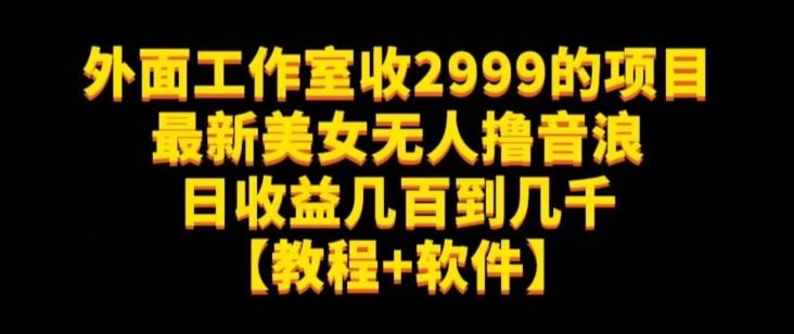 外面工作室收2999的项目最新美女无人撸音浪日收益几百到几千【教程+软件】（仅揭秘）-小哈资源