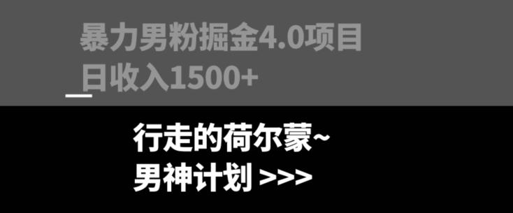 暴力男粉掘金4.0项目不违规不封号无脑复制单人操作日入1000+-小哈资源