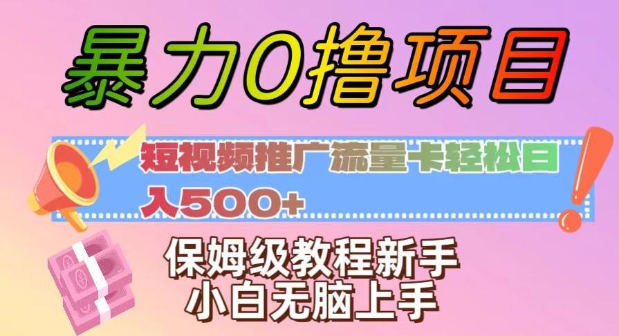 暴力0撸项目：短视频推广流量卡轻松日入500+，保姆级教程新手小白无脑上手【揭秘】-小哈资源