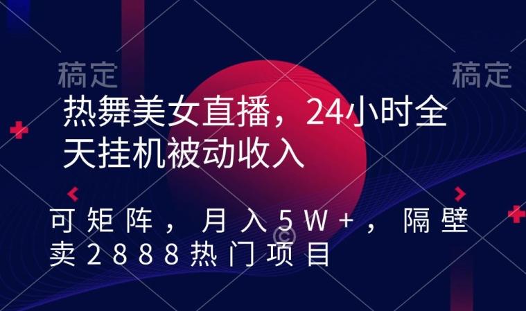 热舞美女直播，24小时全天挂机被动收入，可矩阵，月入5W+，隔壁卖2888热门项目【揭秘】-小哈资源