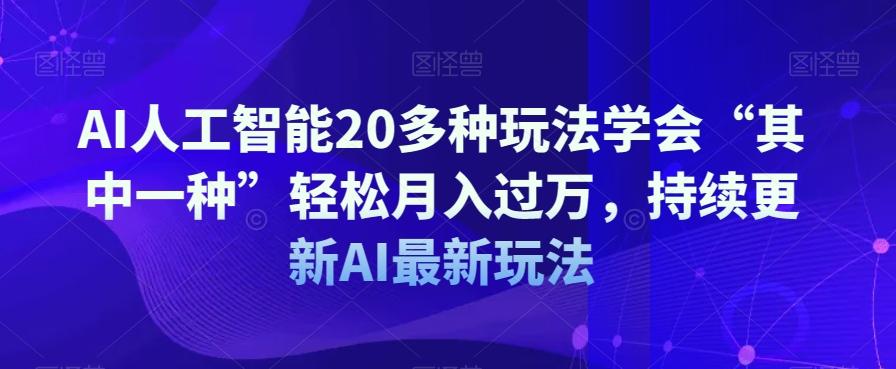 AI人工智能20多种玩法学会“其中一种”轻松月入过万，持续更新AI最新玩法-小哈资源