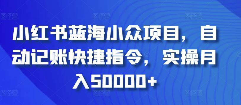 小红书蓝海小众项目，自动记账快捷指令，实操月入50000+【揭秘】-小哈资源