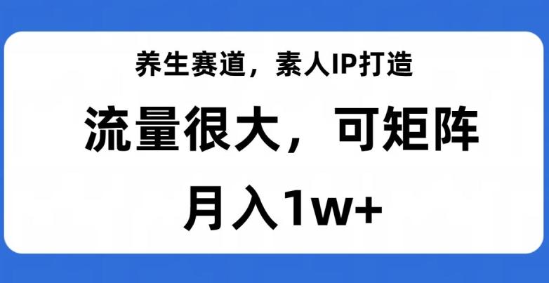 养生赛道，素人IP打造，流量很大，可矩阵，月入1w+【揭秘】-小哈资源