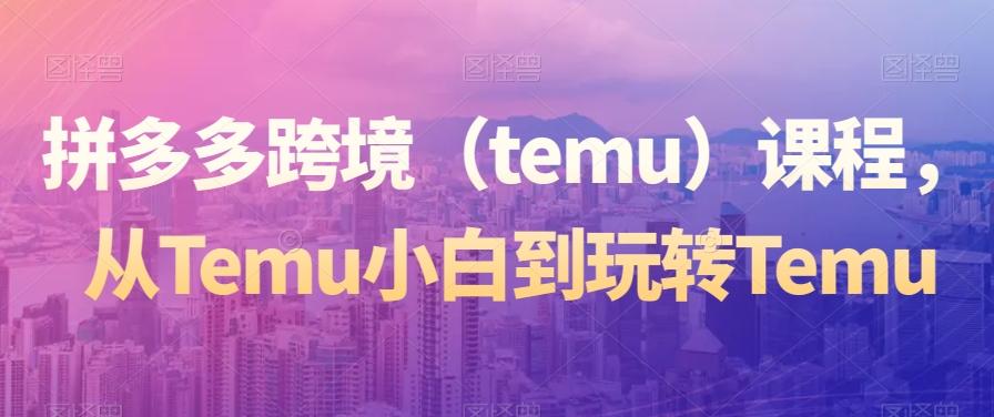 拼多多跨境（temu）课程，从Temu小白到玩转Temu-小哈资源