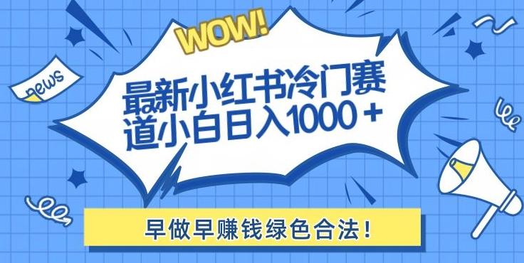 最新小红书冷门赛道日入1000+一部手机小白轻松-小哈资源