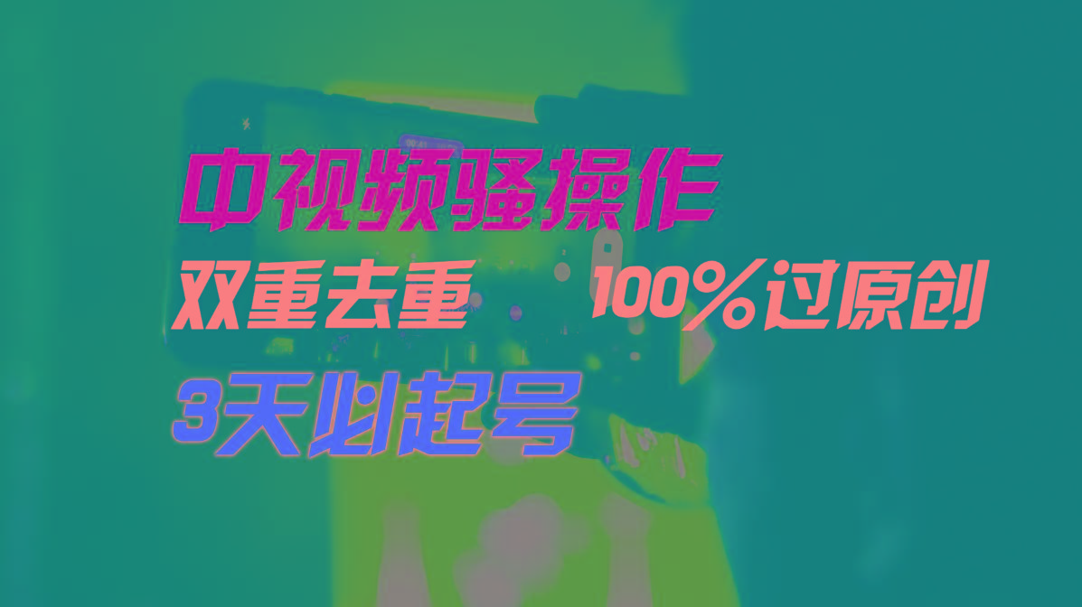 中视频骚操作，双重去重100%过原创，3天比必起号，简单无脑，月入3W+-小哈资源