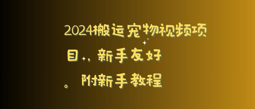 2024搬运宠物视频项目，新手友好，完美去重，附新手教程【揭秘】-小哈资源