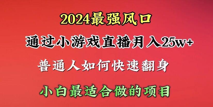 (10020期)2024年最强风口，通过小游戏直播月入25w+单日收益5000+小白最适合做的项目-小哈资源