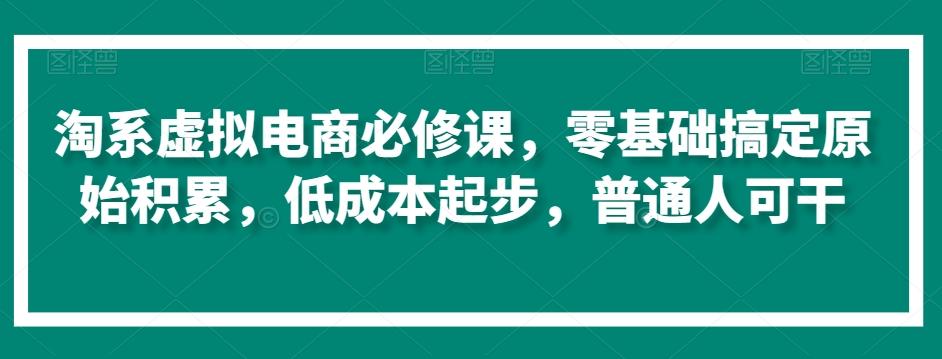 淘系虚拟电商必修课，零基础搞定原始积累，低成本起步，普通人可干-小哈资源
