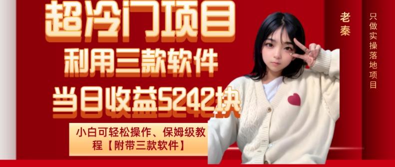 超冷门项目、利用三款软件、当日收益5242块、小白可轻松操作、保姆级教程【附带三款软件】-小哈资源
