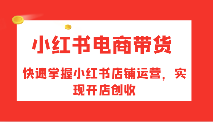小红书电商带货，快速掌握小红书店铺运营，实现开店创收-小哈资源