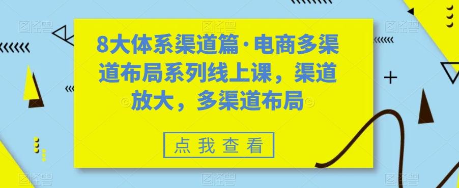 8大体系渠道篇·电商多渠道布局系列线上课，渠道放大，多渠道布局-小哈资源