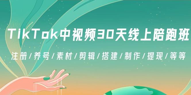TikTok中视频-30天线上陪跑班：注册/养号/素材/剪辑/搭建/制作/提现/等等-小哈资源
