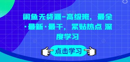 闲鱼无货源-高级班，最全·最新·最干，紧贴热点 深度学习-小哈资源
