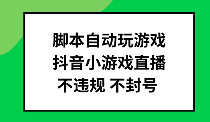 脚本自动玩游戏，抖音小游戏直播，不违规不封号可批量做【揭秘】-小哈资源