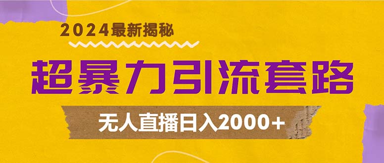 超暴力引流套路，无人直播日入2000+-小哈资源