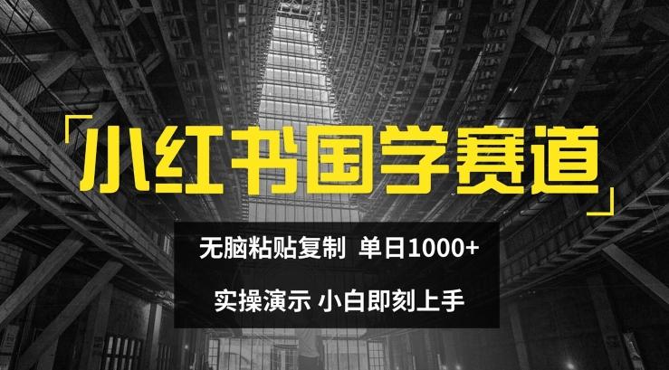 小红书国学赛道，无脑粘贴复制，单日1K，实操演示，小白即刻上手【揭秘】-小哈资源