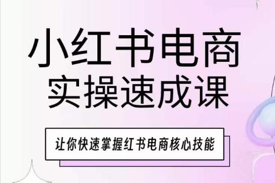 小红书电商实操速成课，让你快速掌握红书电商核心技能-小哈资源