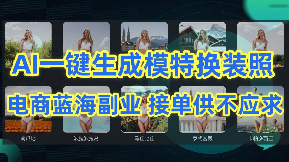 AI制作一键生成模特换装照，电商蓝海副业，接单供不应求-小哈资源