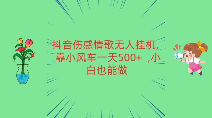 抖音伤感情歌无人挂机 靠小风车一天500+ 小白也能做-小哈资源