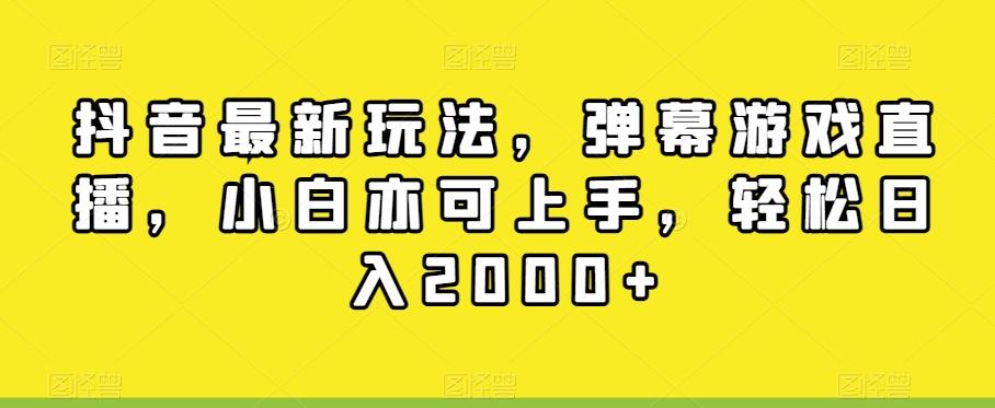 抖音最新玩法，弹幕游戏直播，小白亦可上手，轻松日入2000+-小哈资源
