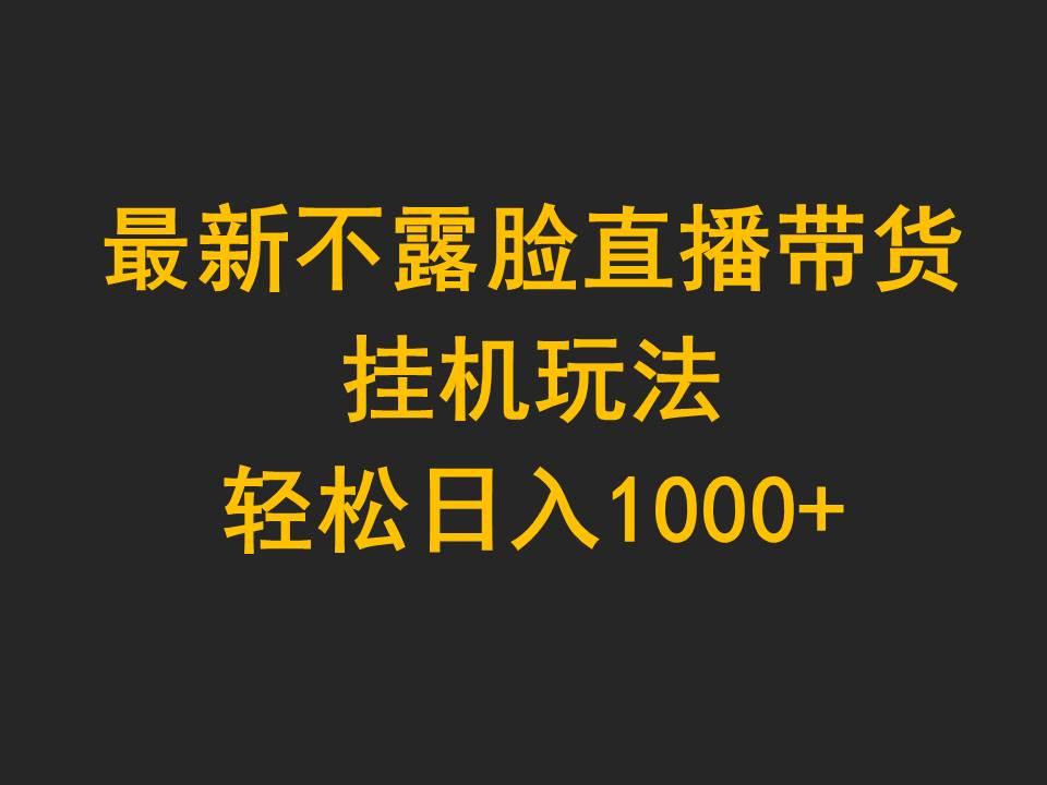 (9897期)最新不露脸直播带货，挂机玩法，轻松日入1000+-小哈资源
