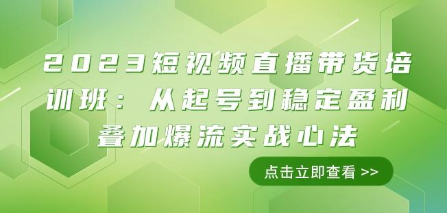 2023短视频直播带货培训班：从起号到稳定盈利叠加爆流实战心法（11节课）-小哈资源