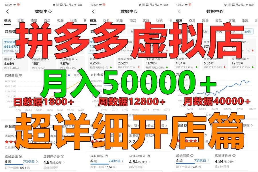 拼多多虚拟电商训练营月入40000+你也行，暴利稳定长久，副业首选-小哈资源