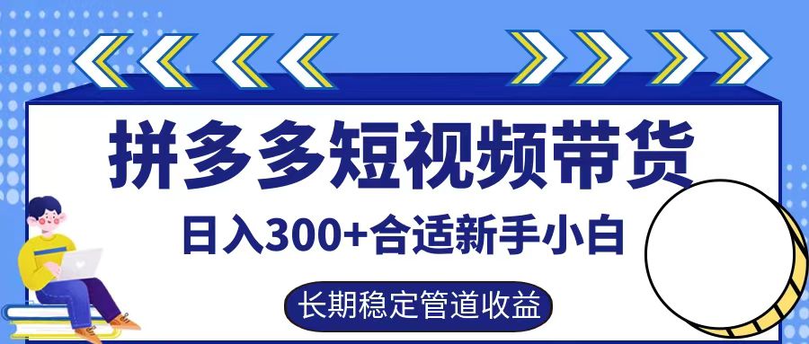 拼多多短视频带货日入300+，实操账户展示看就能学会-小哈资源